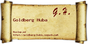 Goldberg Huba névjegykártya